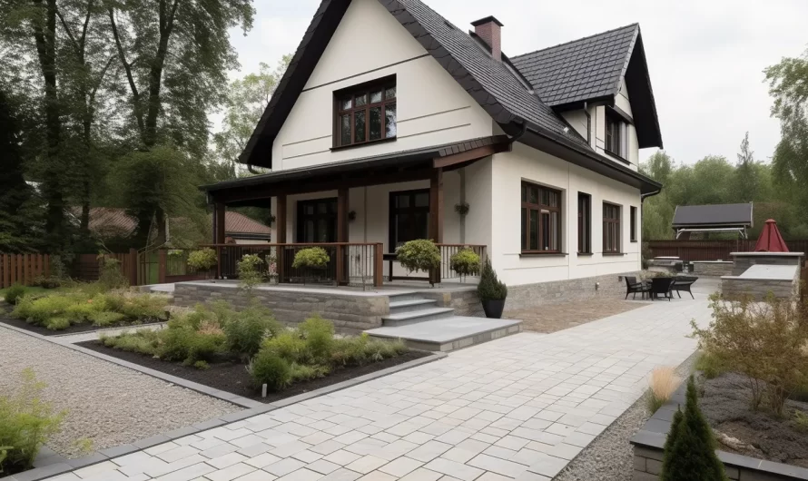 Podjazd do domu z kostki brukowej