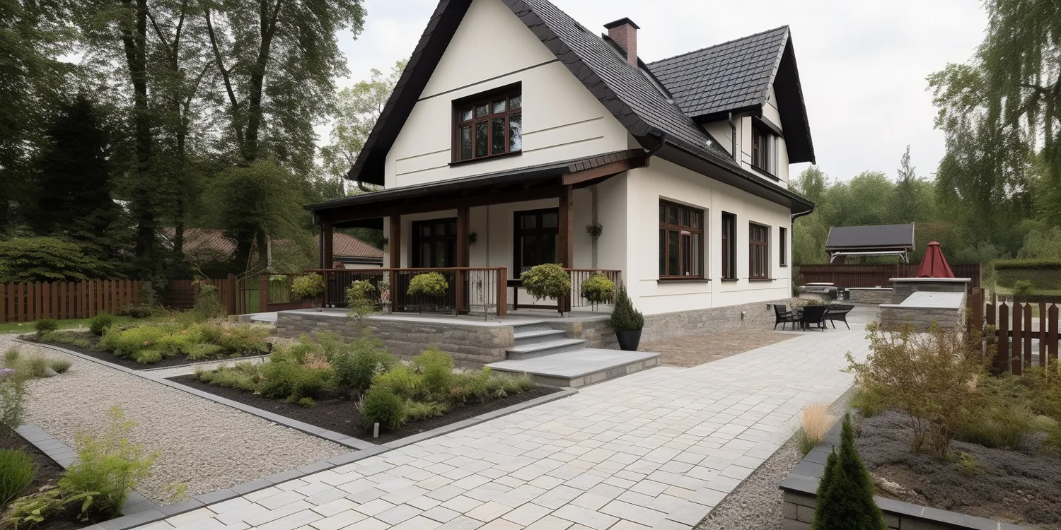 Podjazd do domu z kostki brukowej