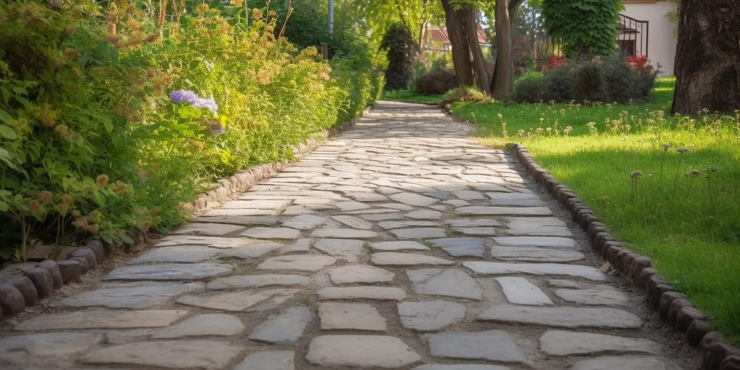 Proces układania powierzchni przy użyciu kostki brukowej